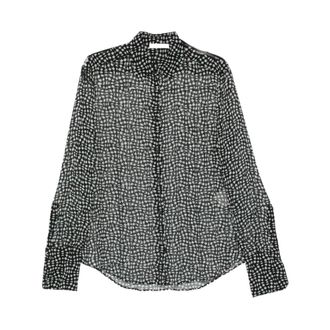 Fendi Crazy Dama Georgette overhemd - Dames - Blouses & Shirts - Zwart - Maat: XS Zijde