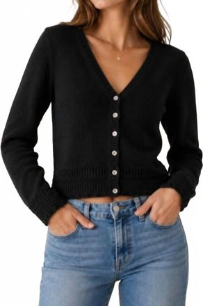 Autumn Cashmere Scallop Edge Cardigan In Black