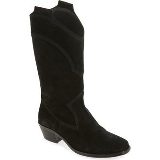 Pedro Garcia Britta Western Boot in Black Velour at Nordstrom Rack, Size 7.5Us / 37.5Eu