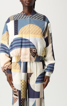Fendi Bomber Fendi in seta e viscosa stampata