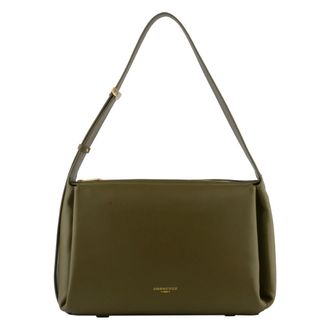 Pourchet Tassen, Dames, Groen, ONE Size, Leer, Sevigne Schoudertas