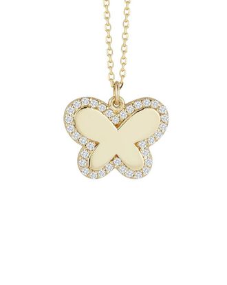 Ember Fine Jewelry 14K 0.19 Ct. Tw. Diamond Butterfly Necklace