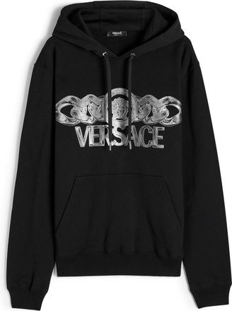 Versace Logo-printed Cotton Sweatshirt - Black - S