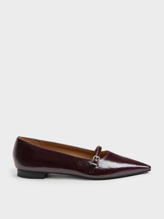 Charles & Keith Crinkle-Effect Pointed Ballet Flats