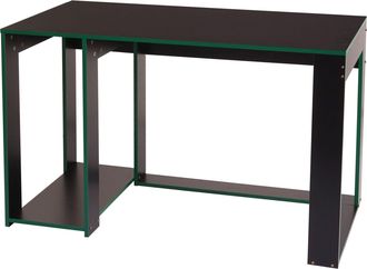 Hhg Hhg - Escritorio 834, Escritorio De Ordenador, Escritorio De Oficina, 120x60x76cm, Negro-verde
