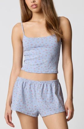 Florence By Mills Cotton Blend Pajamas in Petit Jardn Blue at Nordstrom, Size Xx-Small