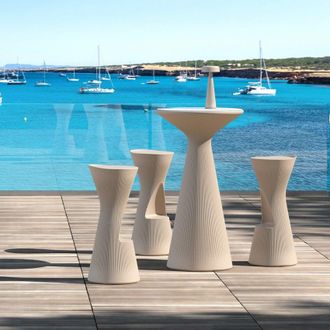 Plust Taburete Alto De Bar Terraza 76cm Polietileno Dise&ntilde;o Moderno Fade S1 - Gris Oscuro