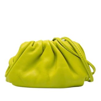 Bottega Veneta Pre-owned Pouch - Dames - Pre-owned - Groen - Maat: ONE Size Leer