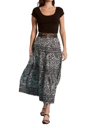 Tyler B&ouml;e Daphine Linen Graphic Paisley Skirt In Black