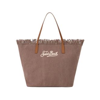 MC2 Saint Barth Tote Bags, female, Brown, Size: ONE SIZE City Fringed Tote Bag