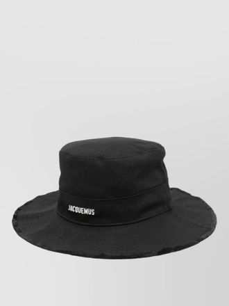 Jacquemus wide brim hat frayed edge detail