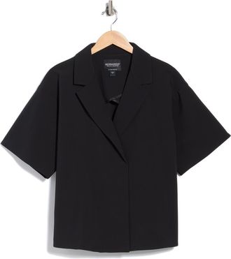 Bernardo Knit Gabardine Blazer Shirt in Black at Nordstrom Rack, Size Xx-Large