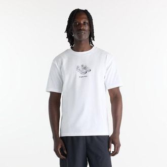 New Balance Mens Grey Days 574 T-Shirt in White Cotton, size X-Large