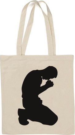 Generic Praying On Your Knees Natural Cotton Tote Bag White