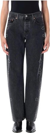 Levi's 501 90S Bejeweled - Dames - Regular Fit Jeans - Zwart - W32 - Jeans