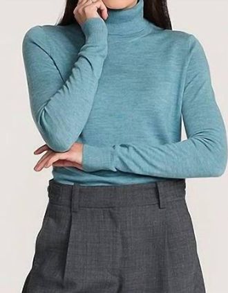 Pendleton Merino Turtleneck Sweater In Sea Blue