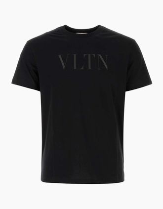 Valentino Mens Valentino VLTN Logo Print T-Shirt Black - Size: 40