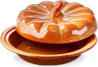 Tag Pumpkin Pie Dish with Lid Ceramic Baking Dish Burnt Sienna in Orange at Nordstrom