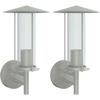 vidaXL Vidaxl - Apliques De Exterior 2 Unidades Acero Inoxidable Plateado