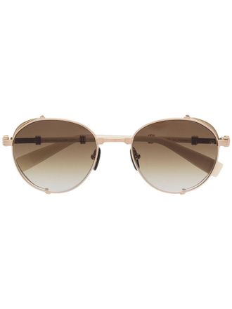 Balmain x Akoni round gradient lens sunglasses - Gold