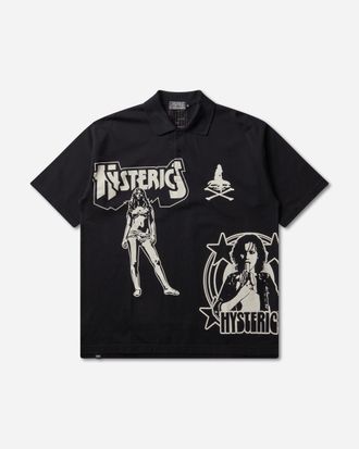 Hysteric Glamour Men s Metal Guid Polo Shirt Black