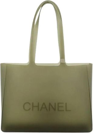 Chanel Pre-owned Rubber Tote Bag - Dames - Vintage Shopper - Groen - ONE Size - Vintage