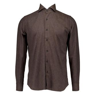 Xacus Washed Shirt - Heren - Casual Overhemden - Bruin - 5XL - Katoen - Overhemden