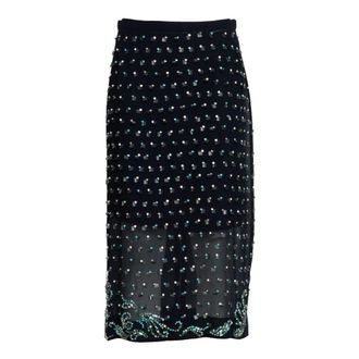 Dries Van Noten Rokken, Dames, Blauw, M, Leer, Sokna Rok