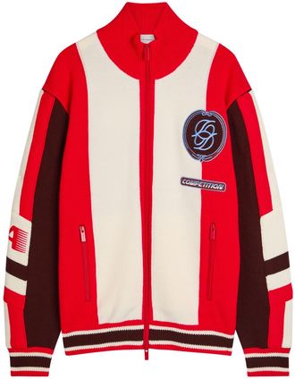 Dr&ocirc;le de Monsieur DR&Ocirc;LE DE Monsieur La Maille Zipp&eacute;e Racing Logo Merino Wool Jacket - Multicoloured 1 - XL