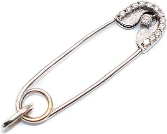 Bespoke Vintage White Gold And Diamond Safety Pin Brooch/Pendant
