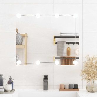 vidaXL Espejo De Pared Rectangular Con Luces Led Vidrio 50x60 Cm Vidaxl