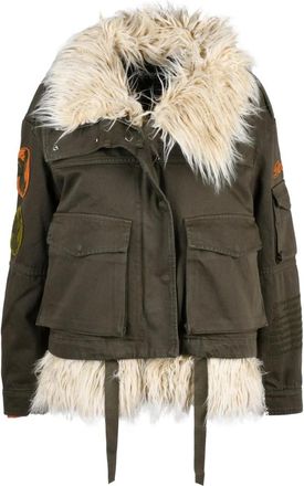 Dondup Jassen, Dames, Groen, S, Katoen, Canvas jas