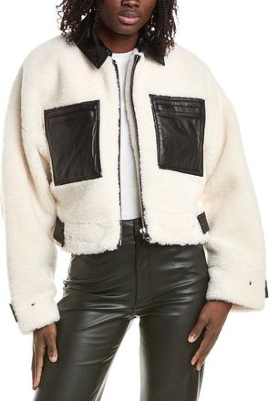 LaMarque Lamarque Sherpa Leather-Trim Jacket