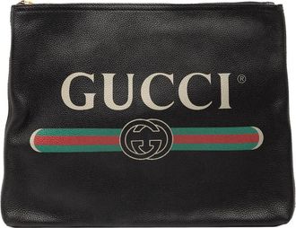 Gucci Pre-owned Gucci Medium Leather Logo Portfolio Clutch X6CV84NUO4P6I236