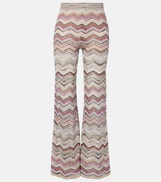 Missoni Pantalones anchos de lam&eacute; en zigzag