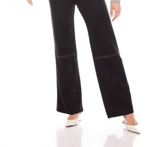 Karen Kane Faux Suede Stitch Pants In Black