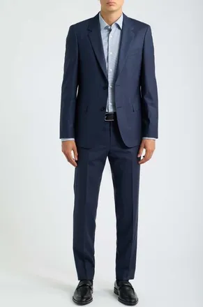 BOSS Houston Slim Fit Navy Stretch Wool Blend Suit in Dark Blue at Nordstrom, Size 42
