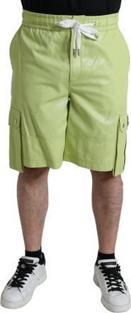 Dolce & Gabbana Light Green Cotton Men Cargo Bermuda Shorts