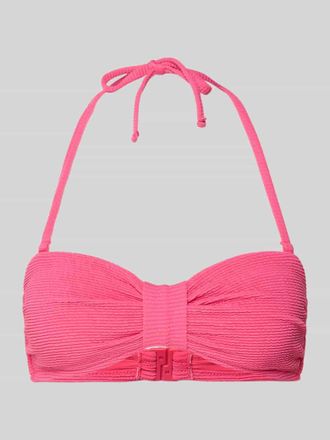 Jake*s Casual Bikini-Oberteil in Bandeau-Form mit Strukturmuster in Pink, Gr&ouml;&szlig;e XS