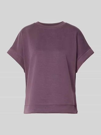 Rich & Royal Sweatshirt mit Rundhalsausschnitt und 1/2-Arm in Aubergine, Gr&ouml;&szlig;e XS