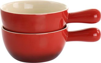 Crock-pot 2 Piece Stoneware 22oz Soup Bowl Set with Long Handle in Red at Nordstrom