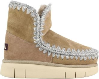 Mou Dames Casual Camel Leren Enkellaars - Dames - Winterlaarzen - Bruin - 36 EU - Leer - Schoenen
