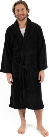 Leveret Mens Fleece Robe in Black at Nordstrom, Size X-Large
