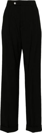 Sportmax mid-rise pleated tailored trousers - women - Virgin Wool - 36 - Black