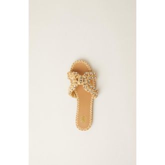 BTB Los Angeles LAUREL CRYSTAL SLIDE in Natural at Nordstrom, Size 6.5