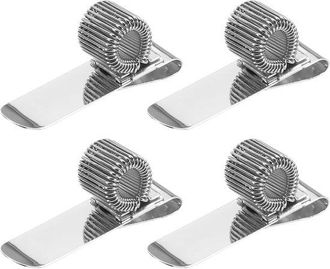 OEM Clips Para Bol&iacute;grafos - Organizador De Bol&iacute;grafos - Para Tomar Notas - Lazo De Resorte Ajustable - 4 Piezas - Color Plateado