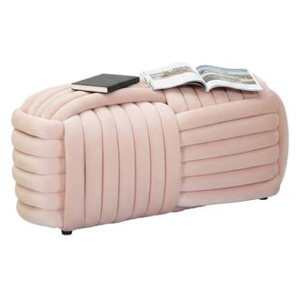 Dmora Dmora - Mesa Marokopa, Banco Multiusos, Asiento De Invitados, Cofre Multifuncional, 90x45 H45 Cm, Rosa