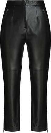 8 by YOOX LEATHER PANTS W/ ZIP-FASTENING