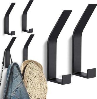 OEM Seis Percheros Negros De Pared, Modernos, Ideales Para Colgar Chaquetas, Abrigos, Sombreros, Bufandas, Toallas, Bolsos, Etc