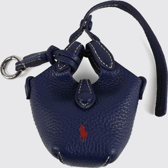 Polo Ralph Lauren Portachiavi in pelle a grana con iconico Pony ricamato
